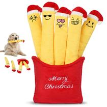 Toy para cães Keeric Christmas, pacote com 5 batatas fritas de pelúcia com guincho