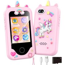 Toy Phone ASIUR Unicorns Pretend Play com jogos para crianças de 3 a 8 anos