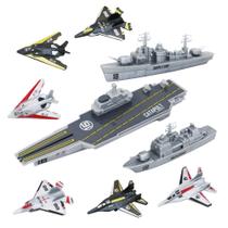 Toy Play Set DeAO Military Naval Ship Porta-aviões com aviões Toy Play Set DeAO Military Naval Ship Porta-aviões com aviões