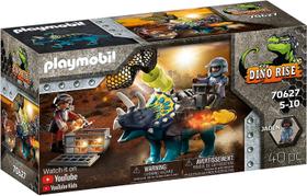 Toy Playmobil Dino Rise Triceratops Battle com pedras