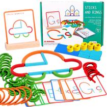 Toy Puzgic Stem Stick Rings para crianças em idade pré-escolar e educacionais