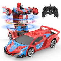 Toy RC Car DEERC Spider Transform Robot 1:18 para crianças de 3 a 12 anos
