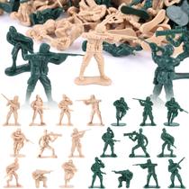 Toy Soldiers Shindel Army Men, 100 unidades, verde, amarelo, 10 poses