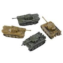 Toy Tank Wokex Plastic, escala 1:144, conjunto de 4 da Segunda Guerra Mundial