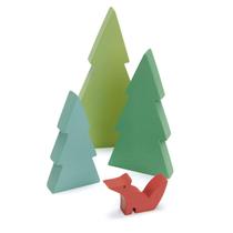Toy Tender Leaf Toys Fir Tops, conjunto de 3 abetos de madeira