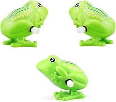 Toy Wind Up Frog Lmell, 3 peças de plástico, relógio, animal Toy Wind Up Frog Lmell, 3 peças de plástico, relógio, animal