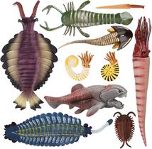 TOYMANY 10PCS Cambrian Sea Creature Animal Figurines, Plastic Ancient Marine Animal Toy Figures with Dunkleosteus,Cephalaspis, Opabinia, Projeto Escolar de Brinquedos de Aprendizagem Educacional Pré-Histórico