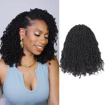 ToyoTress Yanky Twist para cabelo de crochê, 14 polegadas, 8 pacotes, preto azeviche