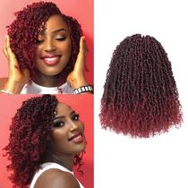 ToyoTress Yanky Twist para cabelo de crochê, 8 pacotes, 30 fios, cor de vinho