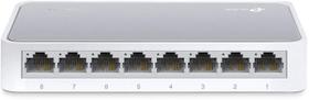 TP-Link 8 Porta 10/100Mbps Fast Ethernet Switch Divisor de Ethernet de desktop Ethernet Hub Plug and Play Quiet sem fãs de design de desktop de Tecnologia Verde Não gerenciado (TL-SF1008D), Branco