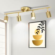 Track Lighting Fondiiz 4 Ways Rotatable Heads Gold para teto Track Lighting Fondiiz 4 Ways Rotatable Heads Gold para teto