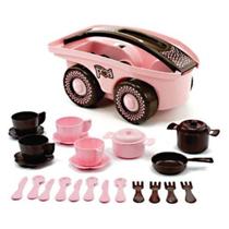 Tractor Cozinha Infantil Poá Rosa Com 25 Peças Rodas e Puxador Simo Toys Tractor Cozinha Infantil Poá Rosa Com 25 Peças Rodas e Puxador Simo Toys