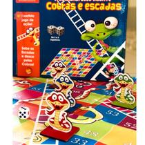 Tradicional Jogo Cobras e Escadas Gigante Jogo Educativo +6anos 7anos Presente - BATEBUMBO