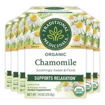Traditional Medicinals Chá de Camomila Orgânico 96 Saquinhos 6 Pacotes Traditional Medicinals Chá de Camomila Orgânico 96 Saquinhos 6 Pacotes