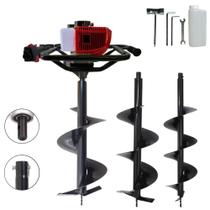 Trado Motorizado À Gasolina 2T Anmax GD520B 52cc 2,2HP 7.000rpm Perfurador de Solo Completo Com 3 Brocas 80x20cm, 80x25cm e 80x30cm