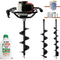 Trado Motorizado À Gasolina Vant VPS-52 52cc 2HP 6.500rpm Perfurador de Alta Performance + Brocas 80x10, 80x15 e 80x20 + ÓLEO STIHL 8017 2T