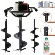 Trado Motorizado À Gasolina Vant VPS-52 52cc 2HP 6.500rpm Perfurador de Alta Performance + Brocas 80x20, 80x25 e 80x30 + ÓLEO STIHL 8017 2T