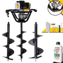 Trado Motorizado Lynus PSL517 À Gasolina 2T 52cc 1,8HP de Potência 9.000rpm Perfurador de Solo Para Levantamento de Cercas e Plantio de Mudas Com Brocas 80X20cm, 80X25cm e 80X30cm + ÓLEO STIHL 2T Trado Motorizado Lynus PSL517 À Gasolina 2T 52cc 1,8HP de Potência 9.000rpm Perfurador de Solo Para Levantamento de Cercas e Plantio de Mudas Com Brocas 80X20cm, 80X25cm e 80X30cm + ÓLEO STIHL 2T