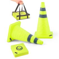 Traffic Cones BATTIFE verde limão de 18 polegadas com gola reflexiva Traffic Cones BATTIFE verde limão de 18 polegadas com gola reflexiva
