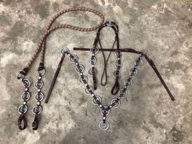 Traia Argolada Rédea Algodão Grossa Cabeçada E Peitoral Mula Cavalo Cavalgada Passeios