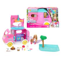 Trailer 2 em 1 Barbie Chelsea - Novo Camper - Com Boneca e Acessórios - 28 cm - Mattel