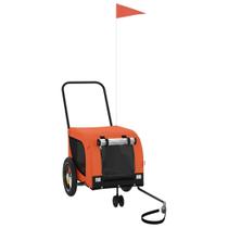 Trailer de bicicleta para animais de estimação vidaXL laranja e preto para cães pequenos