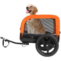 Trailer de bicicleta para cães Sepnine com capacidade de 30 kg, laranja dobrável