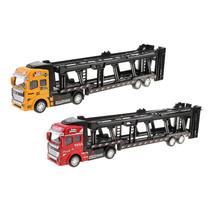 Trailer de caminhão de brinquedo em liga fundida sob pressão em escala 1:50 Pull Back, 2 peças