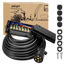 Trailer Plug Nilight Heavy Duty de 7 vias com caixa de junção de 5 m Trailer Plug Nilight Heavy Duty de 7 vias com caixa de junção de 5 m