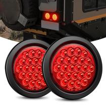 Trailer Tail Light Nilight 4 polegadas, redondo, 24 LED, vermelho, 2 unidades, 12 V