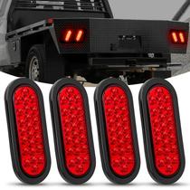 Trailer Tail Light Nilight de 6 polegadas, oval, vermelho, 24 LED, 4 unidades, 12 V