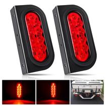 Trailer Tail Light Nilight, oval de 6 polegadas, 2 peças, vermelho, impermeável