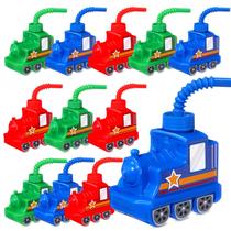 Train Cups Tanlade, 12 conjuntos de plástico de 300 ml com palha para festa infantil