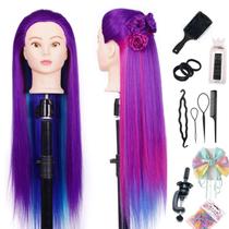 Training Head Pykisfp 26-28" Manequim de cabelo sintético roxo