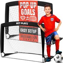 Training Soccer Goal NET PLAYZ Easy Fold-Up 4 pés x 3 pés conjunto de 2