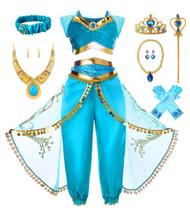Traje Akokvlar Arabian Princess Dress Halloween Girl 4-5 azul Traje Akokvlar Arabian Princess Dress Halloween Girl 4-5 azul