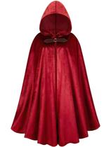 Traje: capa medieval, veludo, capa renascentista com capuz Traje: capa medieval, veludo, capa renascentista com capuz