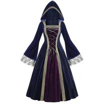 Traje Colorido House Velvet Medieval Princess Vestido Azul Grande