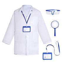Traje com casaco de laboratório infantil Doctor Scientist com óculos