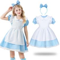 Traje COTRIO Princess Dress e bandana azuis 4T (3-4Y)