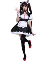 Traje de cosplay Cosplay.fm Chocolate Maid Dress feminino preto Traje de cosplay Cosplay.fm Chocolate Maid Dress feminino preto