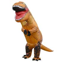 Traje de cosplay de dinossauro inflável laranja para crianças