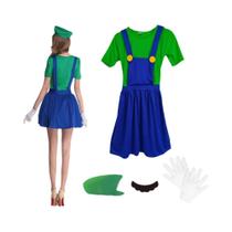 Traje de Cosplay Encanador Bros para Meninas - Fantasia Engraçada para Halloween e Carnaval