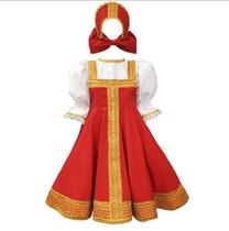 Traje de dança Wokex Russian Dress Tradicional Red Sarafan