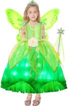 Traje de fada Viyorshop LED Light Up Dress para meninas de 7 a 8 anos