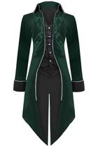 Traje de Halloween, casaco Steampunk medieval para homens, verde