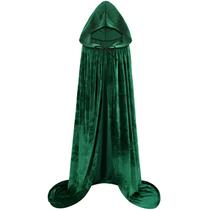 Traje de Halloween de veludo verde Cape Sarfel com capuz para mulheres