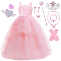 Traje de Halloween RuuyiiCoco Pink Witch para meninas de 5 a 6 anos Traje de Halloween RuuyiiCoco Pink Witch para meninas de 5 a 6 anos