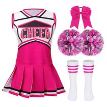 Traje de líder de torcida yolsun para meninas, roupa de Halloween de 8 a 9 anos