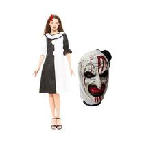 Traje de Palhaço Assassino Preto e Branco - Cosplay para Festa (Feminino e Masculino)